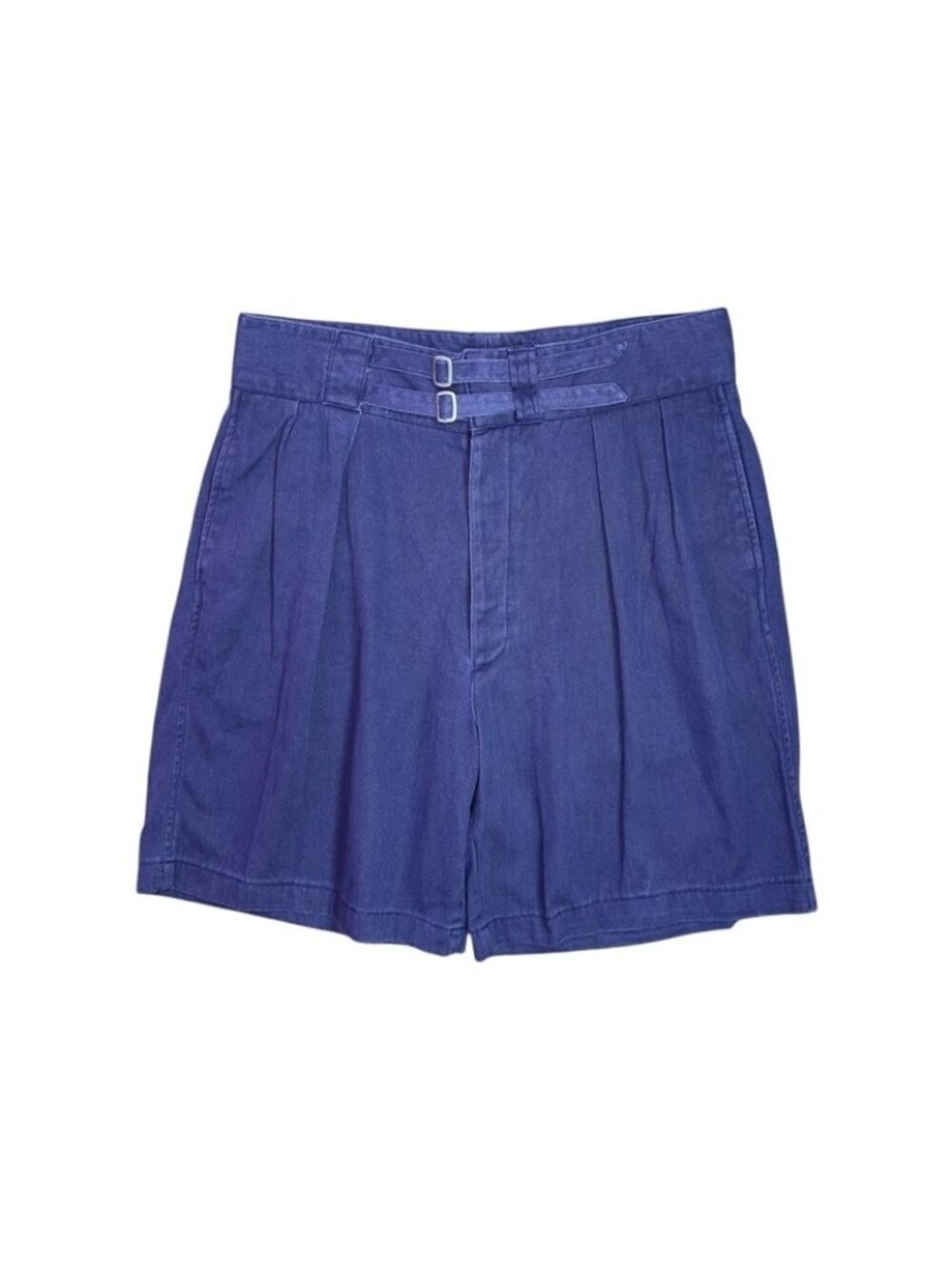 Vintage Polo Ralph Lauren Mens 38 Blue Purple Pleated Shorts Belt Made in USA